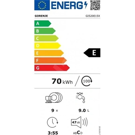 Gorenje GI520E15X beépíthető mosogatógép