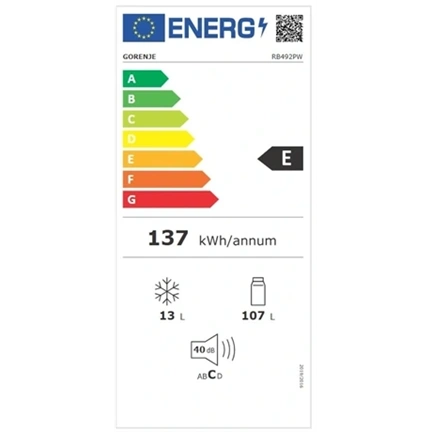 Gorenje RB492PW egyajtós hűtő fagyasztóval