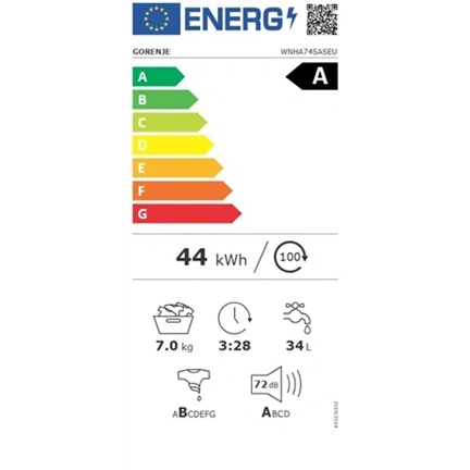 Gorenje WNHA74SASEU keskeny elöltöltős mosógép