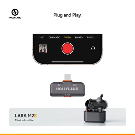 HOLLYLAND LARK M2S COMBO Vezeték Nélküli Mikrofon Szürke