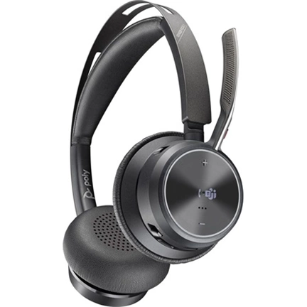 HP Poly Voyager Focus 2 Microsoft Teams Certified USB-C-C Headset + USB-C/A Adapter + Charging Stand