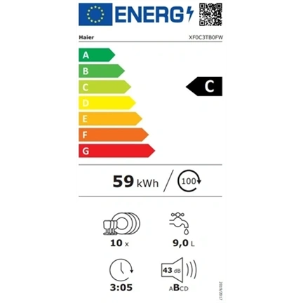 Haier XF0C3TB0FW mosogatógép 45 cm