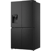 Hisense RQ760N4SBFE Hi7 szabadonálló négyajtós hűtőszekrény, fekete, 584 l