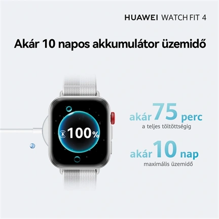 Huawei Watch Fit 4 okosóra, ezüst