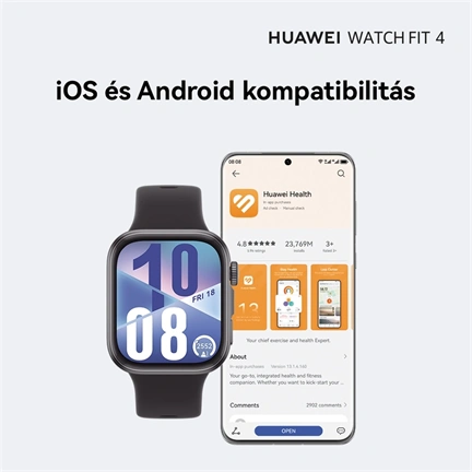 Huawei Watch Fit 4 okosóra, ezüst