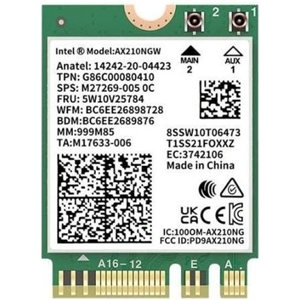 INTEL NIC WI-FI 6 AX201 Wi-Fi adapter M.2 2230 2x2 AX+BT No vPro
