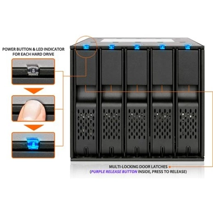 Icy Dock FlexCage MB975SP-B Tray-less 5x3.5" HDD in 3x5.25" Bay SATA Hot Swap Rack / Cage / Module Icy Dock FlexCage MB975SP-B Tray-less 5x3.5" HDD in 3x5.25" Bay SATA Hot Swap Rack / Cage / Module