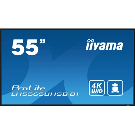 Iiyama ProLite LH5565UHSB-B1 professzionális kijelző, LFD 55" 4K UHD IPS Android