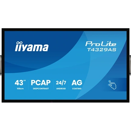 Iiyama ProLite T4329AS-B1AG interaktív PCAP érintőkijelző 43" UHD VA, Android 14