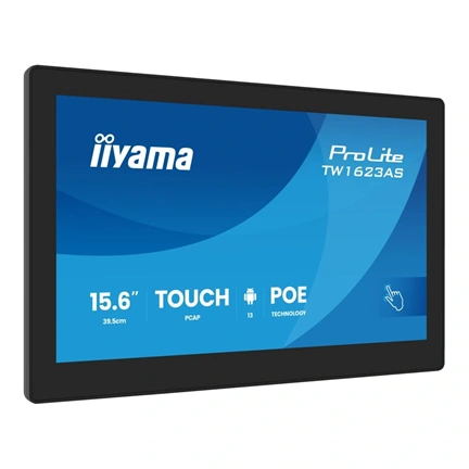 Iiyama ProLite TW1623AS-B3P érintőkijelző 15,6" FHD IPS, Android, PoE, webkamera