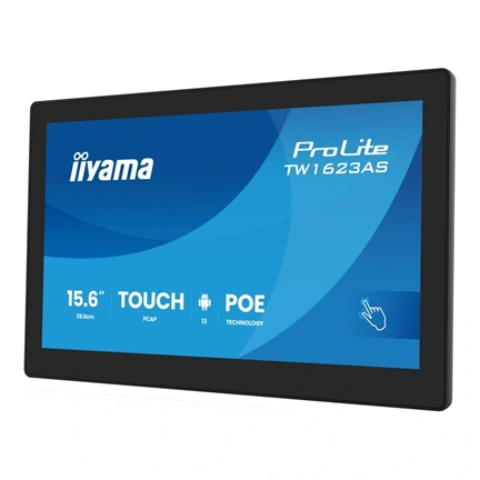 Iiyama ProLite TW1623AS-B3P érintőkijelző 15,6" FHD IPS, Android, PoE, webkamera