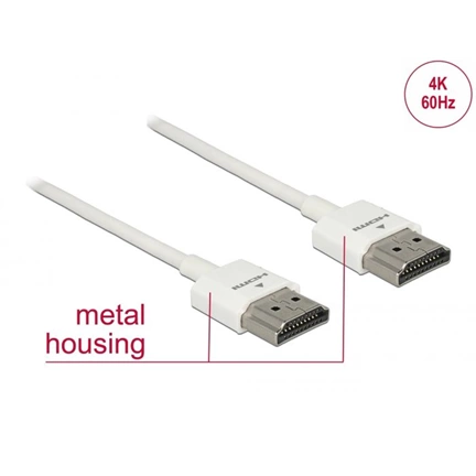 KAB Delock 85121 HDMI kábel Ethernettel HDMI A dugó > HDMI A dugó, 3D,4K vékony - 0,5 m
