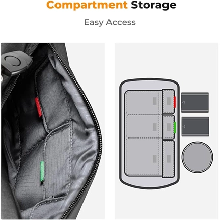 K&F Concept Alpha Sling 10L, fotós oldaltáska, fekete