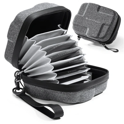K&F Concept szűrőtartó kemény tok, 10db szűrő számára, max 92mm