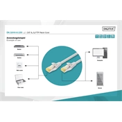Kábel DIGITUS Professional CAT6A S/FTP patch 15m szürke