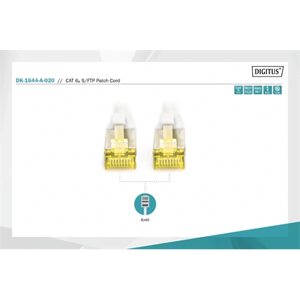 Kábel DIGITUS Professional CAT6A S/FTP patch 2m szürke