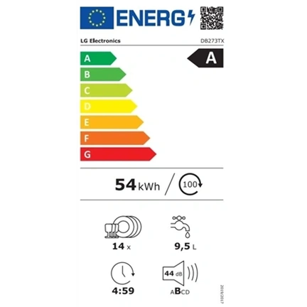 LG DB273TX beépíthető mosogatógép 14 teríték