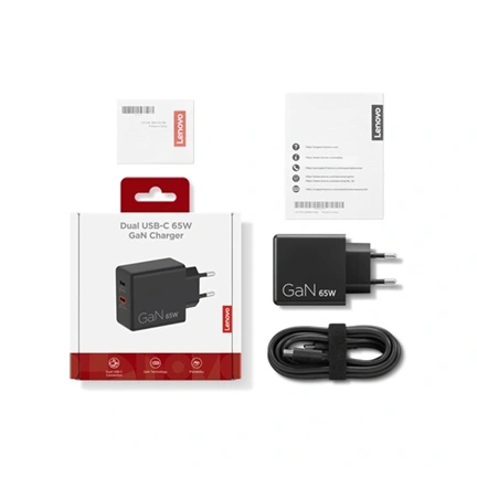 Lenovo Dual USB-C 65W GaN Charger