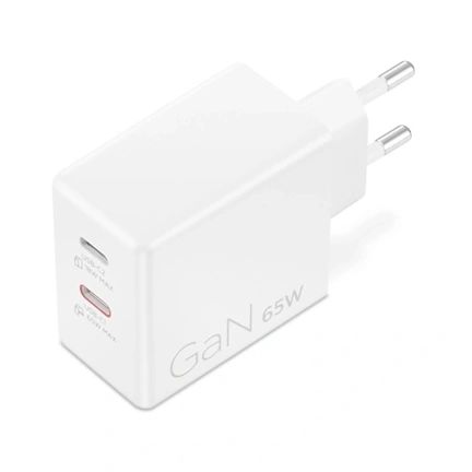 Lenovo Dual USB-C 65W GaN Charger, White