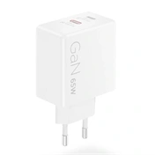 Lenovo Dual USB-C 65W GaN Charger, White