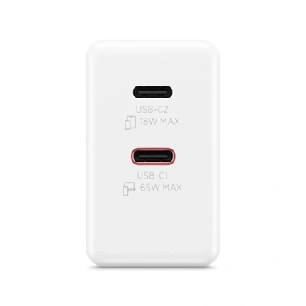 Lenovo Dual USB-C 65W GaN Charger, White