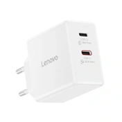 Lenovo Dual USB-C 65W GaN Charger, White