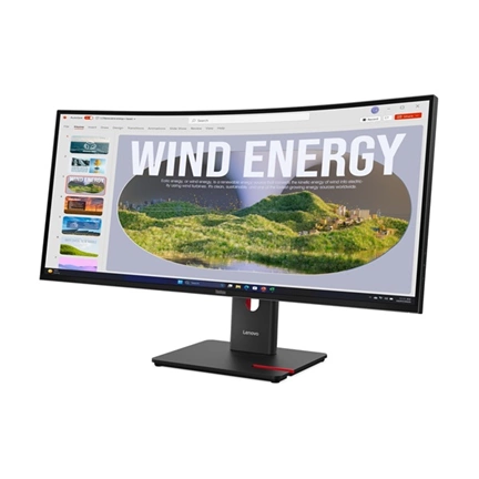 Lenovo ThinkVision T34WD-40 monitor 34" WQHD VA 120Hz, ívelt 1500R, állítható magasságú, elfordítható állvány