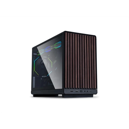 Lian Li A3-mATX Wood Edition számítógépház - edzett üveg, fekete