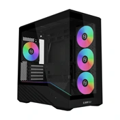 Lian Li Vector V100R Mini számítógépház - Micro-ATX, edzett üveg, 4db ARGB PWM ventilátor, fekete