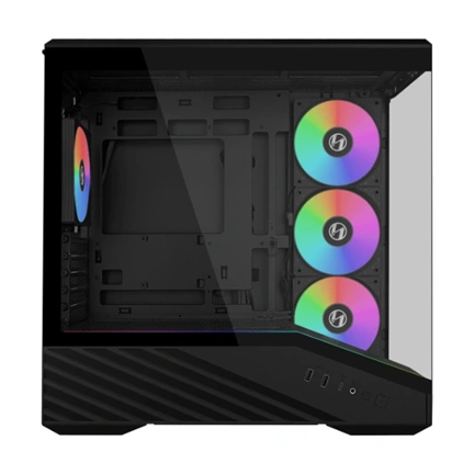 Lian Li Vector V100R Mini számítógépház - Micro-ATX, edzett üveg, 4db ARGB PWM ventilátor, fekete