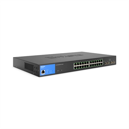 Linksys LGS328PC Switch 24-Port Managed PoE+ Gigabit 4 1G Sfp 250W TAA - Black