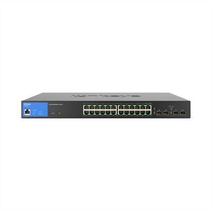 Linksys LGS328PC Switch 24-Port Managed PoE+ Gigabit 4 1G Sfp 250W TAA - Black
