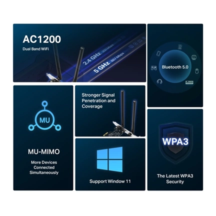 Mercusys MA30E AC1200 Wi-Fi Bluetooth PCIe Adapter