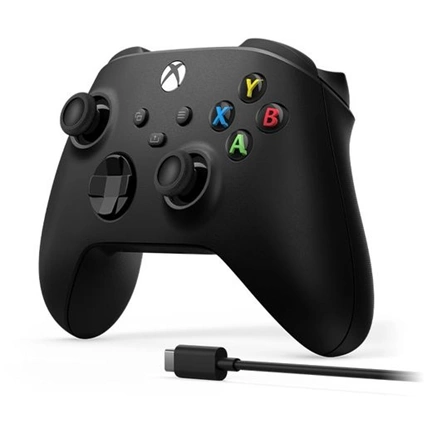 Microsoft Xbox fekete vezeték nélküli kontroller + USB-C kábel