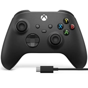Microsoft Xbox fekete vezeték nélküli kontroller + USB-C kábel
