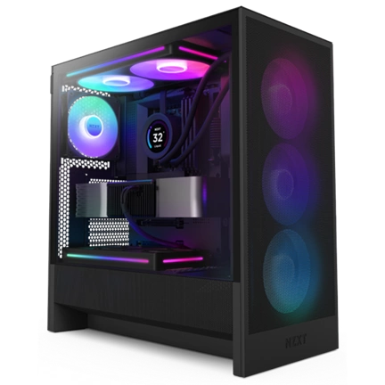 NZXT H5 Flow RGB (2024) számítógépház, fekete
