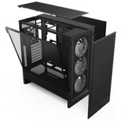 NZXT H5 Flow RGB (2024) számítógépház, fekete