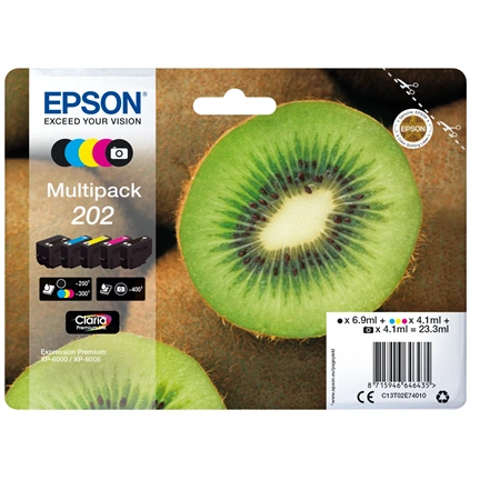 Patron Epson Kiwi Multipack 202 | CMYK+photo black | Claria Premium