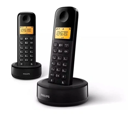 Philips D160 Duo vezeték nélküli telefon - 2 kézibeszélő, 1,6"-es kijelző, fekete