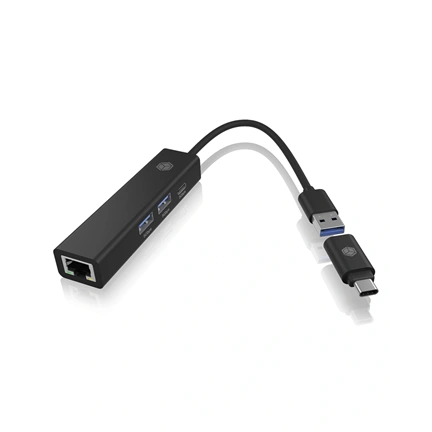 Raidsonic Icy Box IB-HUB1439-LAN USB hub - 4 port, USB Gen 1 2x Type-A, 1x Type-C, 1x GbE LAN RJ-45
