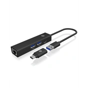 Raidsonic Icy Box IB-HUB1439-LAN USB hub - 4 port, USB Gen 1 2x Type-A, 1x Type-C, 1x GbE LAN RJ-45