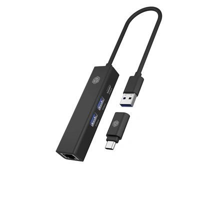 Raidsonic Icy Box IB-HUB1439-LAN USB hub - 4 port, USB Gen 1 2x Type-A, 1x Type-C, 1x GbE LAN RJ-45