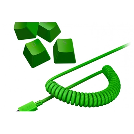 Razer Keyboard PBT Keycap + Coiled Cable Upgrade Set - Razer Green