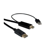 Roline HDMI kábel DisplayPort 1.2 kijelzőhöz - 4K UHD 60Hz, fekete, 2 m
