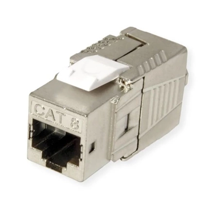 Roline Keystone aljzat, Cat.8 (Class I) RJ-45, STP, szerszám nélküli, ezüst