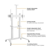Roline görgős állvány ultranagy (70" - 120") kijelzőhöz, 140 kg teherbírás, fekete