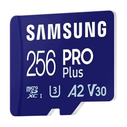 SAMSUNG PRO Plus microSDXC 180/130MB/s UHS-I U3 A2 V30 256GB + kártyaolvasó