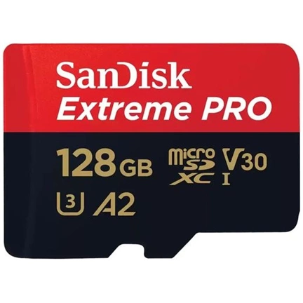 SANDISK Extreme Pro microSDXC 200/90MB/s A2 C10 V30 UHS-I U3 128GB + adapter (214504)