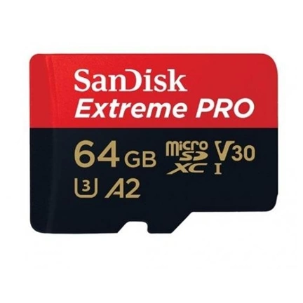 SANDISK Extreme Pro microSDXC 200/90MB/s A2 C10 V30 UHS-I U3 64GB (214503)