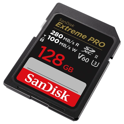 SANDISK SDXC EXTREME PRO KÁRTYA 128GB, 280/100 MB/s, UHS-II, V60,C10 (215492)